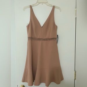 Lover Of Mine Nude Crochet Lace Mini Dress